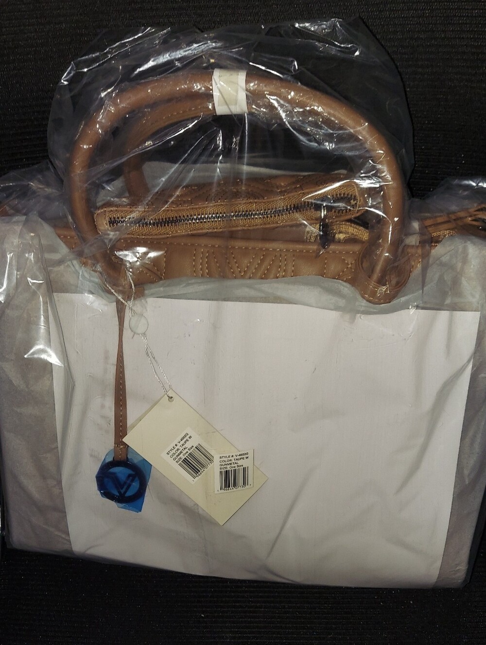 ✨ NWT VALENTINO ORLANDI Taupe Large Tote Bag w/ Matching Zip Pouch – (V-4002G) - Picture 3 of 6